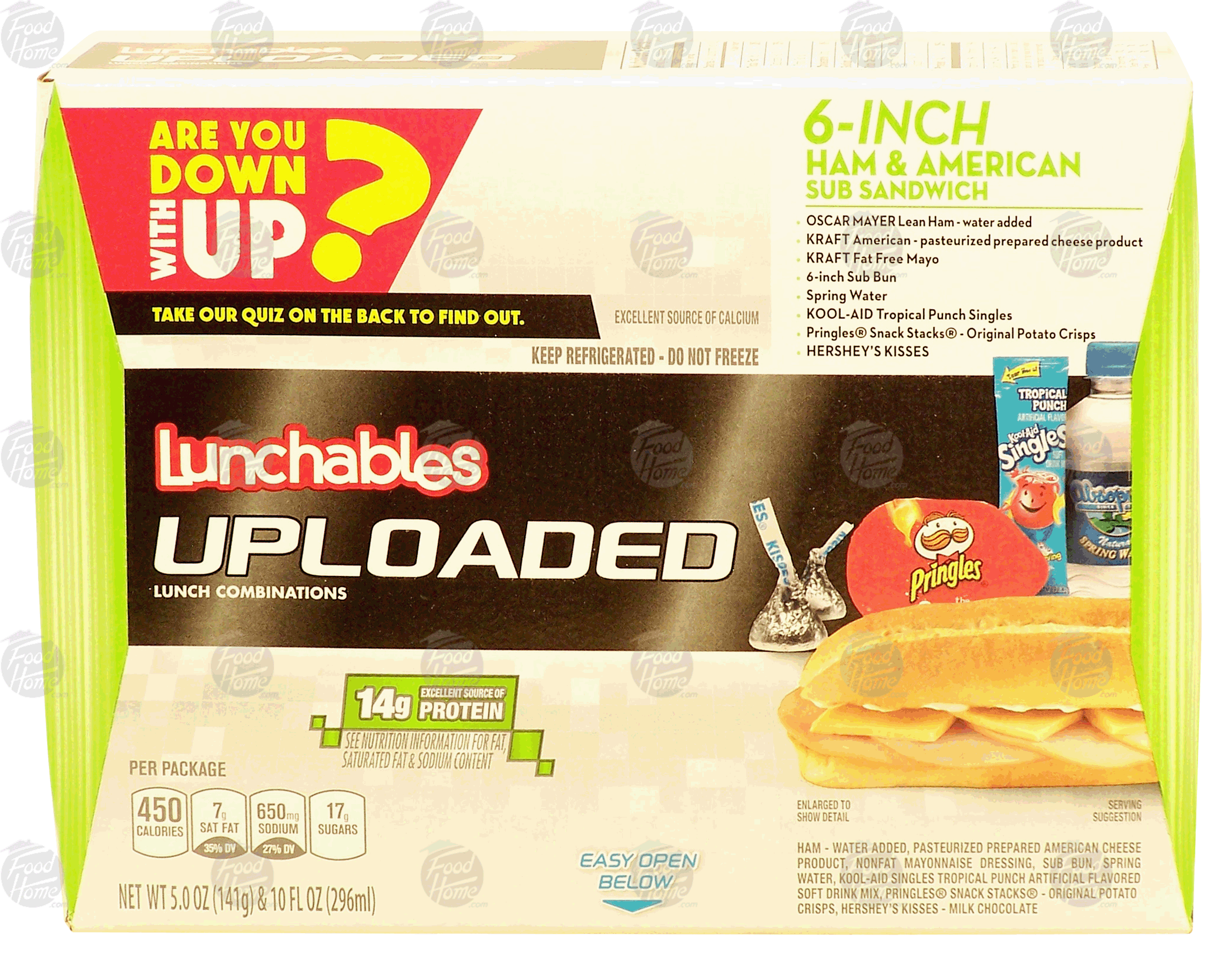 Oscar Mayer Lunchables uploaded; lunch combinations, 6-inch ham & american sub sandwich, 5 oz & 10 fl oz drinks Full-Size Picture